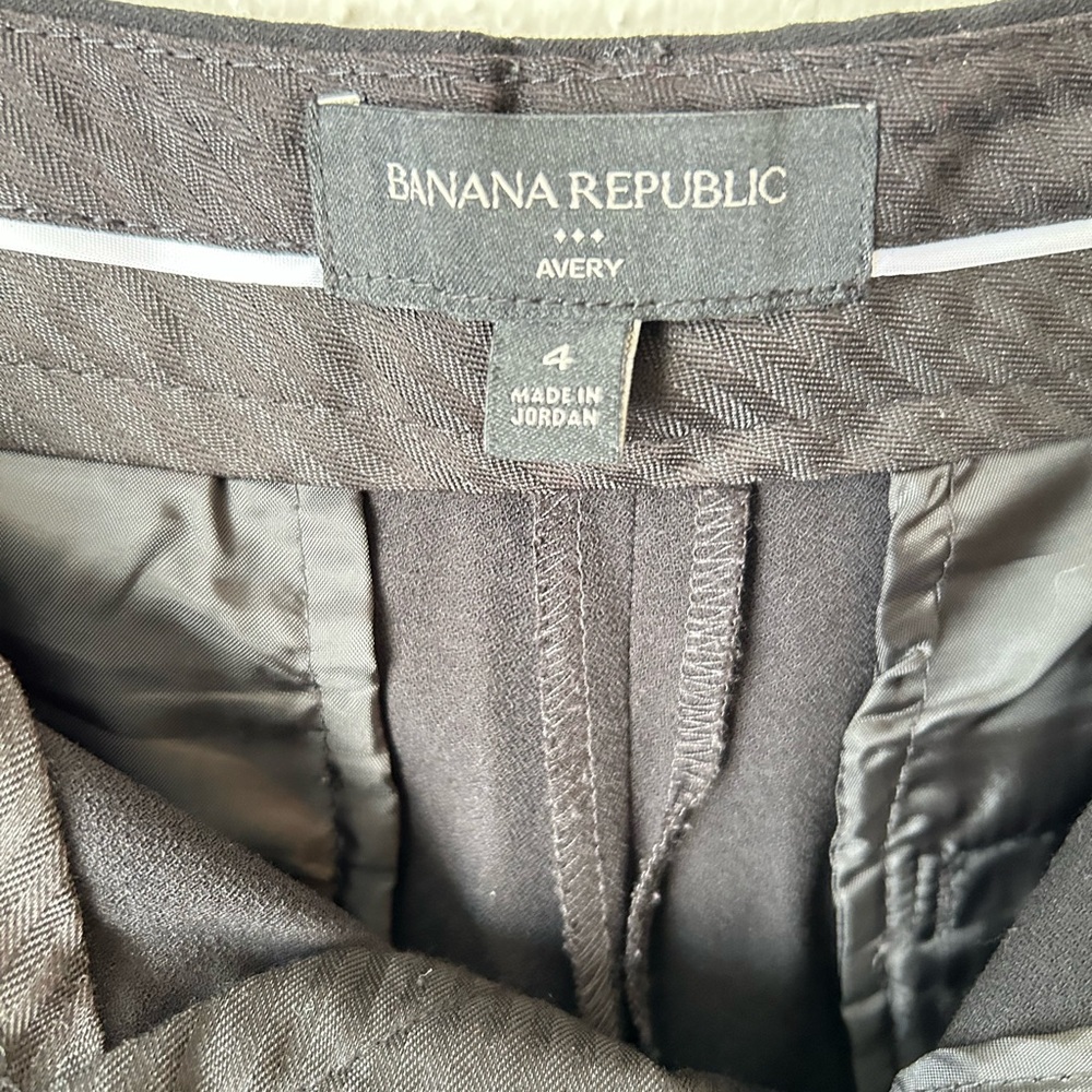 Banana Republic Avery Striped Tuxedo Pants Black White SZ 4 - Picture 6 of 10